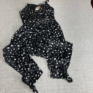 Kori Jumpsuit Black and White Tie Ankle Size Small